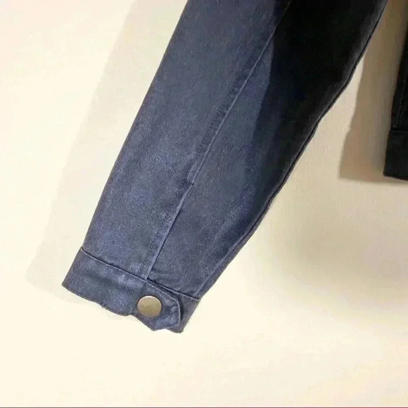 STELLA STAR Womens Denim-like Ruffle Zip Jacket - Picture 5 of 8